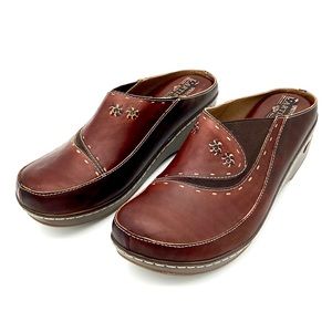 Spring Step Brown Leather Mules